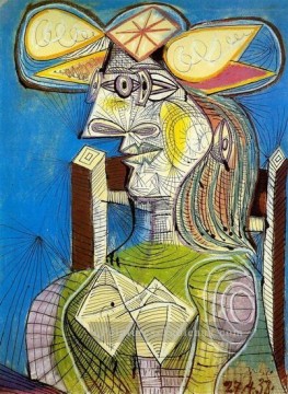 Buste de femme assise Dora 1938 cubiste Pablo Picasso Peinture à l'huile